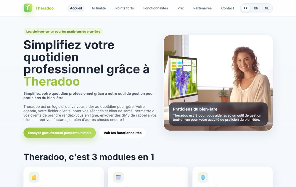 Page d'accueil de Theradoo