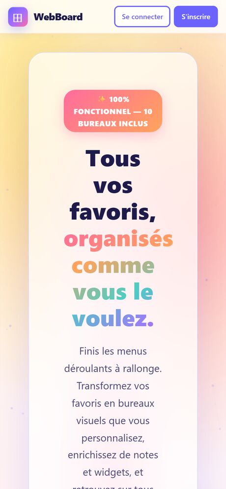 WebBoard sur smartphone